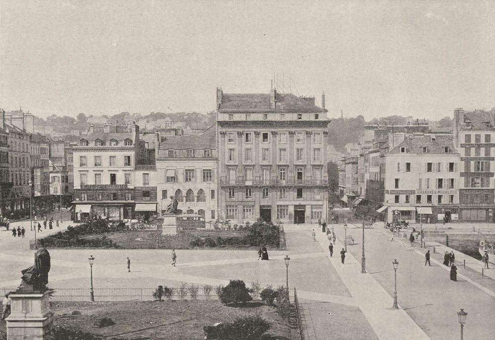 SEINE- MARITIME. Le Havre. Place Gambetta 1895 old antique print picture